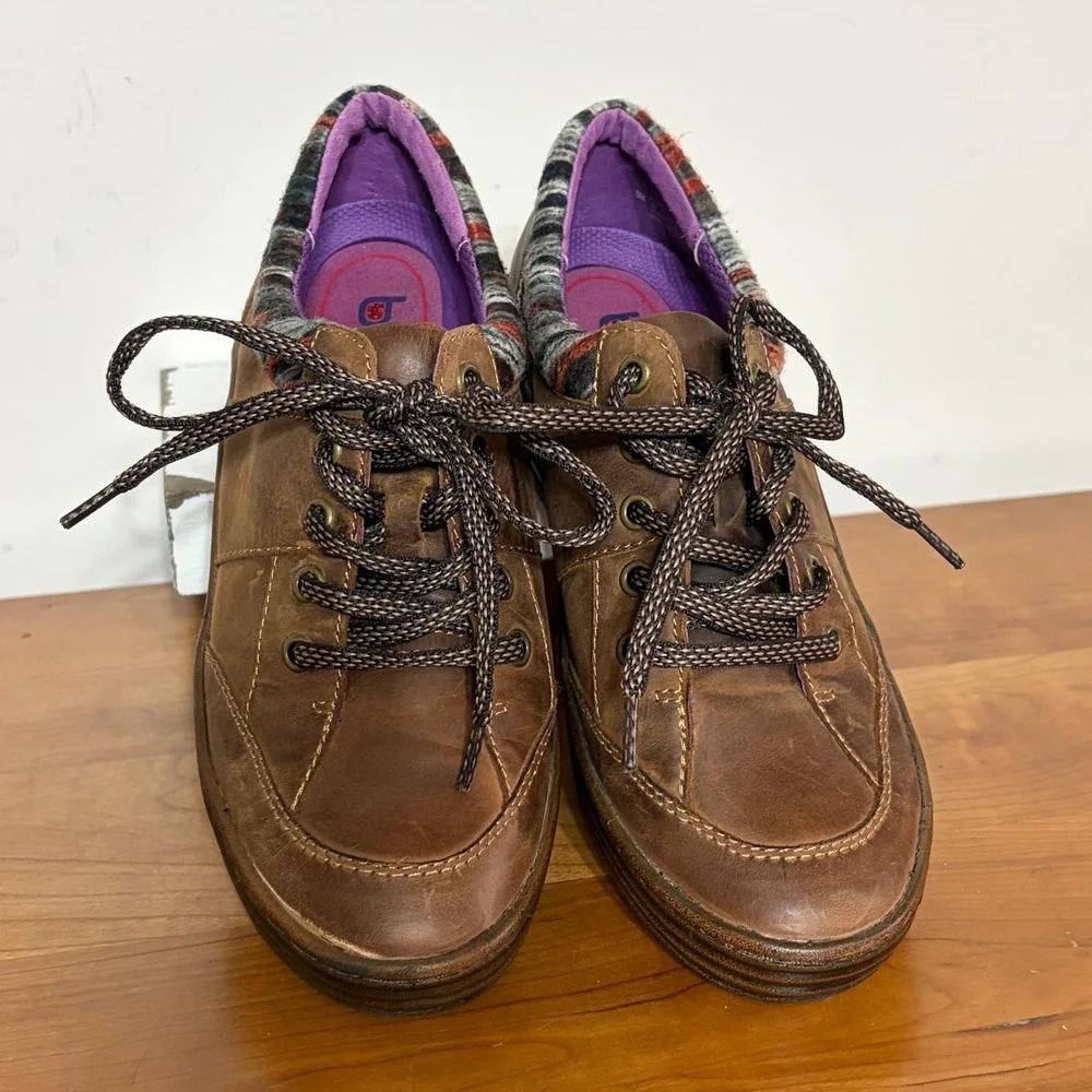 Bionica Womens Brown Leather Platform Lace Up Sneakers Shoes 8M 4506200